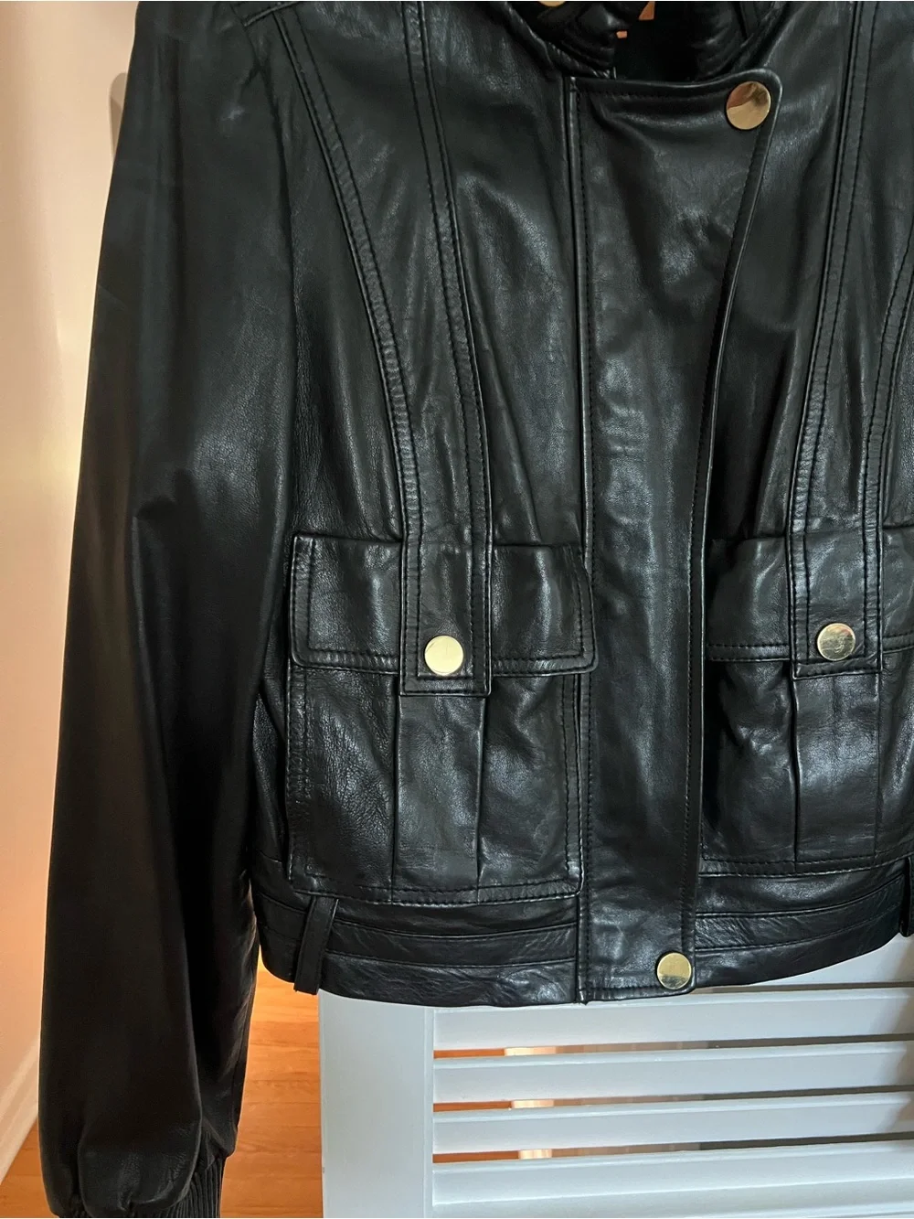 Tory Burch Leather Bomber Jacket